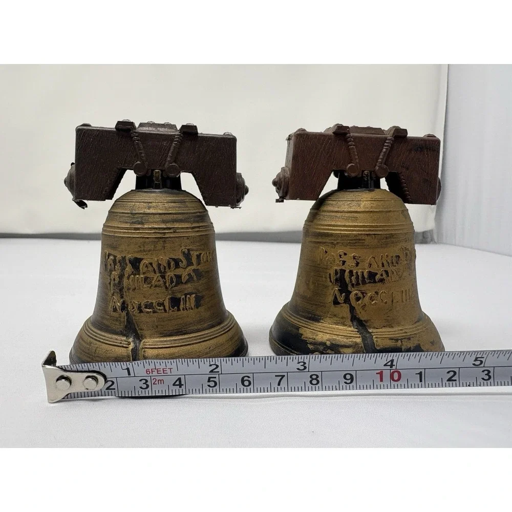 Vintage Liberty Bell Salt & Pepper Shakers 3.5